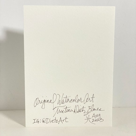 Watercolor Art Handmade Original Greeting Card and Envelope Suitable for Framing - Picture 3 of 4